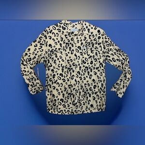 Guess By Georges Marciano rayon mens button down cheetah print shirt VTG 1980s M